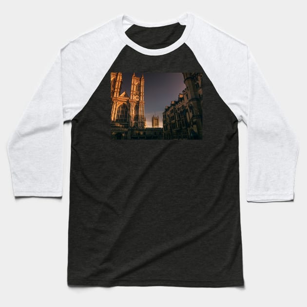 Westminster Abbey (Sunset) - London Baseball T-Shirt by Scala Ad Astra Forum